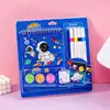 Set de Colorear Transfronterizo para Niños, Dibujos Animados para Garabatear, Iluminación para Dibujar, Actividades Divertidas con Temática de Fiesta Navideña, Libro para Colorear