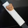 Funda para cinturón de seguridad de coche con diseño de cabeza de oso de dibujos animados, funda protectora para cinturón de seguridad de cuatro estaciones, decoración para coche, hombrera para bebé