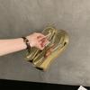 Chinelos de Sola Grossa para Mulheres Usarem ao Sair no Verão, Novo Estilo Coreano 2026 Sandálias de Salto Anabela Transparentes Estilo Fada