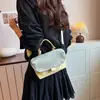 Bolsa Feminina Nova Estilo Cor Contrastante, Bolsa de Mão Simples, Bolsa Versátil da Moda, Bolsa Transversal, Pequena Quadrada Versão Coreana Ins 2026 Bolsa de Ombro para o Dia a Dia