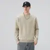 Suéter de Punto Rayado para Hombre, Otoño/Invierno 2025 Nuevo de Moda Simple Versátil Holgado Cuello Redondo Moda Pulóver Superior