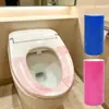 Filme descartável anti-sujeira para vaso sanitário, portátil, para uso em hotel e viagem, filme protetor azul, filme isolante autoadesivo perfurado