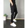 Pantalones casuales de verano de pierna fina hasta los tobillos para hombre, ajustados, estilo coreano, modernos, con lazo en el tobillo.