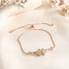 Oferta Especial Nueva Pulsera de Acero Titanio con Zirconia Conservadora de Color para Mujer con Colgante de Gema Gota de Agua Colorida y Lujosa Joyería de Números Romanos