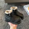 Botas de Nieve Forradas de Polar para Niños Botines Gruesos Calientes de Invierno para Niñas Patrón de Diamantes Botas de Invierno Casuales Suela Suave Antideslizantes