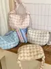 Nuevo Bolso de Pana tipo Dumpling para Mujer Primavera 2026, Gran Capacidad Estilo Coreano Perezoso Lona con Estampado de Leopardo Blanco y Negro Bolso Cruzado