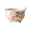 Quemador de Incienso de Flor de Durazno Pintado a Mano para Hogar Interior Quemador de Aromaterapia de Cerámica Base de Sándalo Madera de Agar Adornos para Quemador de Incienso Accesorios para Ceremonia del Té