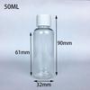 Botellas de plástico transparentes de 50, 100 y 300 ml con tapa sellada, para subenvasado, granular, de muestra y líquidas.