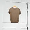 Warren Hailong Kw035 Verano Absorbe el Sudor, Transpirable, Amigable con la Piel, Lana Suave como una Nube de Cuello Redondo de Manga Corta Tejido para Mujer