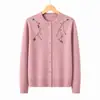 Elegante Cárdigan de Punto para Madres de Mediana Edad y Mayores, Ropa de Abrigo de Otoño para Mujer, Elegante Top de Abuela, Ropa de Punto