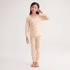 Outono e Inverno Roupas de Algodão com Gola Redonda para Crianças Calças Compridas Meninos e Meninas Estampa de Desenho Animado Roupa de Baixo Suit Pijama