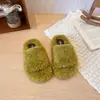 Chinelos infantis fofos estilo coreano, unissex, com sola grossa, para usar ao ar livre no outono e inverno, chinelos quentes para casa