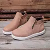 Zapatos casuales de talla grande para mujer transfronterizos para otoño e invierno, zapatos casuales de caña alta con doble cremallera para mujer transfronterizos europeos y americanos al por mayor