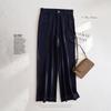 2025 Primavera Nuevo Pantalón Slim Casual de Cintura Alta Recto Pantalón Drapeado de Pierna Ancha Más Fácil de Combinar Jeans Casuales Ligeros Mujer
