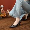 Nova Coleção de Primavera Sapatos Femininos de Moda com Bico Fino e Boca Rasa para Mulheres Fivela de Cinto de Guangzhou Salto Agulha Alto Branco