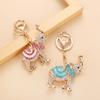 Colgante de Llave de Elefante Tailandés Seleccionado Cuidadosamente Llavero de Elefante Rayado Colorido Lindo Metal Pequeño Regalo Venta al por Mayor Animales