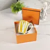 Estilo Europeu Luxo Leve Minimalista Série Sunshine Xícara de Café Copo de Água Requintada Porcelana Óssea Caneca de Escritório Melhor Amigo Par de Copos