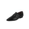 Zapatos de Vestir de Piel de Oveja de Alta Calidad Estilo Francés con Cierre Manual Puntiagudos para el Trabajo Mocasines Nueva Colección Primavera 2025 Tacón Bajo de Cuero de una Sola Capa