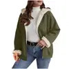 Jaqueta Xadrez Europeia e Americana Outono/Inverno 2025 para Mulheres, Forrada com Lã, Espessa, com Capuz Composto, Cardigan Quente, Modelagem Solta, Amazon