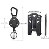 Chaveiro de Metal com Fivela de Puxar Fácil Laser Transfronteiriço Anti-Perda Preto Mosquetão de Puxar Fácil Pingente de Mochila Atacado