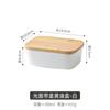 Travessa de manteiga de cerâmica simples da Amazon para venda transfronteiriça com tampa de bambu, pote retangular selado, caixa de armazenamento para manteiga de queijo ocidental