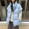 Chaleco de plumón de pato blanco 90% de talla grande para mujer, Ropa de abrigo, Moda Otoño e Invierno 2026, Cuello alto, Color caramelo, Chaleco de moda