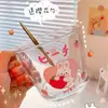 Estilo vidrio lindo aspecto de alta calidad diseño estilo japonés taza de agua niña hogar leche avena taza de desayuno