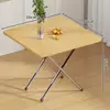 Mesa Plegable Rectangular Mesa Pequeña Mesa de Comedor para Dormitorio Mesa Cuadrada de Almacenamiento Portátil para Puesto Mesa de Comedor para Casa de Alquiler Simple