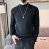 Suéter de malha masculino slim fit com gola alta parcial, cor sólida, multicolorido, adequado para usar por baixo de ternos, estilo old money, outono e inverno, atacado de fábrica transfronteiriço