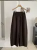 Pantalones Casuales de Pierna Ancha de Color Sólido, Ajuste Holgado, Cintura Alta Elástica KEKEZOON para Mujer, Pantalones Simples de Otoño 8825