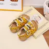 Zapatos de princesa con estampado floral, lindos sandalias nuevas de verano 2026 para niños, zapatos de playa para niñas pequeñas, zapatos suaves antideslizantes