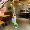 Novo chaveiro pingente de árvore de Natal brilhante, chaveiro de contas feito à mão, presente para atacado