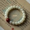 Novo Estilo Chinês Maré Nacional Pulseira de Bodhi Estilo Étnico Feminino Duobao Raiz de Bodhi Jade Branco Pulseira Contas de Mão Masculinas