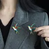 Nuevo Broche de Urraca de Dos Colores con Goteo de Aceite Lindo Diario Combinable Animal Exquisito Pin Retro Anti-luz Para Mujer Venta al por Mayor
