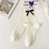 Meias femininas de verão finas jk com laço meias de cano médio estilo acadêmico meias felpudas Lolita doce meias de algodão Mary Jane