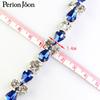 Corrente de solda de strass de vidro em forma de gota d'água multicolorida corrente de código para vestido de noiva roupas acessórios DIY sapatos e chapéus corrente de diamante decorativa