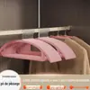 Suporte de Roupas de Casa de Dois Níveis Pendurador de Roupas Sem Costura Antiderrapante Cabide de Roupas Canto Anti-ombro Boca de Peixe Suporte para Roupas Úmidas e Secas de Uso Duplo