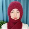 Conjunto de Gorro y Bufanda con Forro de Felpa, Gorro de Nieve Espeso para Invierno y Otoño, Gorro Cálido de Punto de Felpa de Ardilla para Mujer, Espeso y Cálido