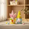 Muñeco de Conejo de Pascua Transfronterizo Nuevo Producto Sosteniendo Huevos de Colores y Zanahorias, Lindo Juguete de Peluche de Conejo Adorno, Decoración Festiva