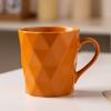 Taza de Cerámica Morandi con Diamantes Simple y Creativa Transfronteriza Color Sólido Rombos en Relieve Nórdicos Taza Mate