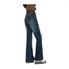 Jeans Acampanados Ajustados de Cintura Alta para Niñas de Primavera y Otoño, Pantalones Casuales Versátiles de Color Azul Vintage Rectos Sueltos