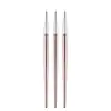 Pluma para Manicura Pluma para Dibujar Líneas Pluma de Terapia de Luz Floral Paquete de Tres Plumas para Dibujar Líneas Varilla Color Oro Rosa Set de 3 Brochas para Manicura