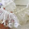 Malla de Mariposa Bordado Encaje Pliegues Volantes Borde de Persianas Borde de Falda Paraguas Ropa de Muñeca Adornos de Encaje