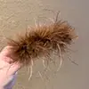 Pinza para el Cabello de Plumas de Avestruz Pure Desire para Mujer, Nueva Pinza de Tiburón Grande de Lujo Ligero Celebridad de Internet, Pasador de Plumas de Gama Alta, Accesorio para el Cabello para Mechones Sueltos