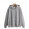 Nueva Moda Tendencia Sencilla Cremallera Con Capucha Versátil Chaqueta Casual Sudadera Holgada Cremallera de Plástico Superior Al Por Mayor