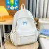 Mochila Estilo Japonés Fresca y Linda para Estudiantes Niñas, con Bordado y Moño, Color Sólido Elegante Mochila de Viaje