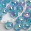 Ding Yi K16 Cuentas Redondas Pluma de Polvo de Estrellas Resina Galvanizada con Agujero Pasante Accesorios de Joyería Hechos a Mano para Cadena de Teléfono Móvil