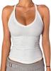 Chaleco Deportivo de Comercio Exterior con Cuello en V Camisola Chaleco Deportivo para Mujer Chaleco Deportivo Transfronterizo Europeo y Americano Chaleco de Color Sólido