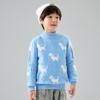 Suéter Jacquard Twist Estilo Preguiçoso de Cachorro de Alta Qualidade para Crianças 100% Lã Pura Gola Redonda Camisa de Base Tricotada para Meninos e Meninas