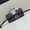 Nueva Bolsa Montaigne de Lona de Alta Gama de Dior, Bolso Cruzado de Cadena de un Solo Hombro Tipo Silla de Montar, Bolso de Hombro Pequeño de Moda Primavera/Verano